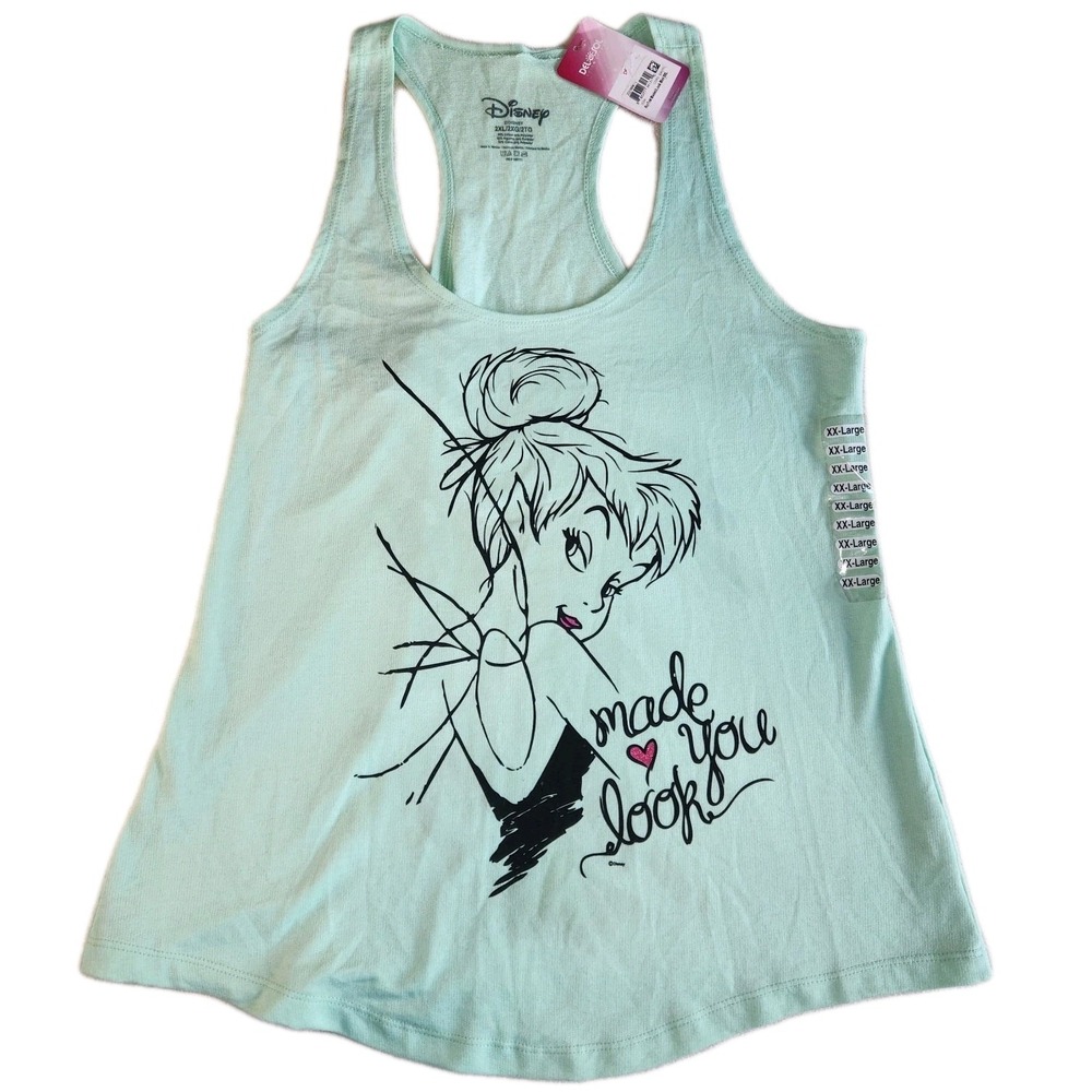 DISNEY x DEL SOL Tinkerbell Tank Top Women 2XL Blue Color Changing Racerback NEW - Picture 2 of 9